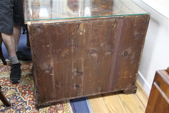 A late 17th century walnut marquetry and oyster veneered chest, W.3ft 3in. D.2ft .5in. H.2ft 9in.